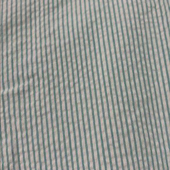 Talbots Blue White Striped Cropped Pants Elastic Waist Sides Sz 14W Plus - Picture 4 of 7